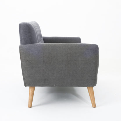 Roomfitters Charming Compact Loveseat with Button Tufted Back and Waffle Stitching for Small Spaces, Upholstered in Soft Fabric