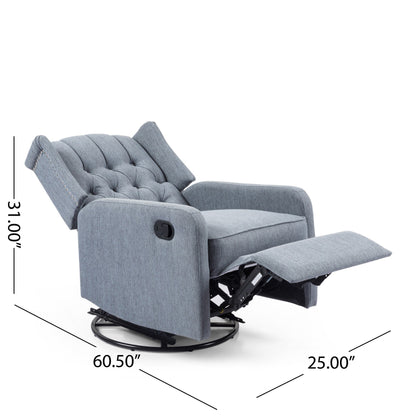 Roomfitters Classic Design, Manual Recliner Chair with 360-Degree Swivel, Relaxing Lounge Chair for Living Room