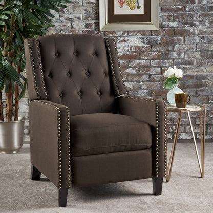 Roomfitters Classic Fabric Push Back Chair, Elegant Recliner for Living Room, Bedroom