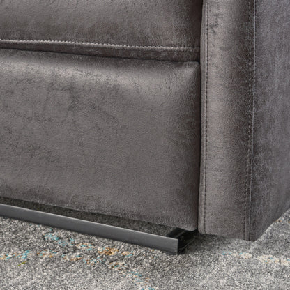 Roomfitters Double Recliner Loveseat with Tufted Backrest and Pillow Top Arms, Faux Leather Push-Back Sofa Chair