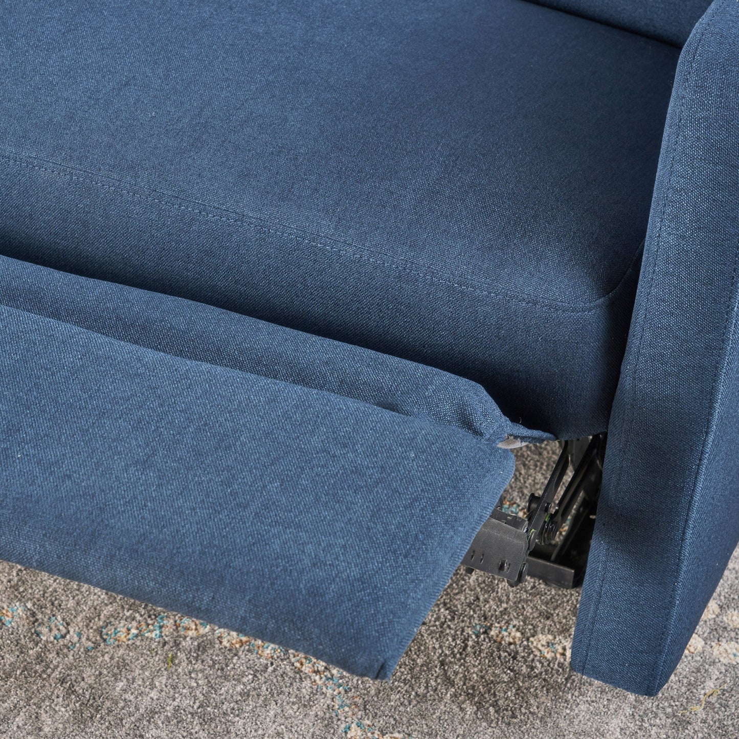 Roomfitters Double Recliner Loveseat with Tufted Backrest and Pillow Top Arms, Faux Leather Push-Back Sofa Chair