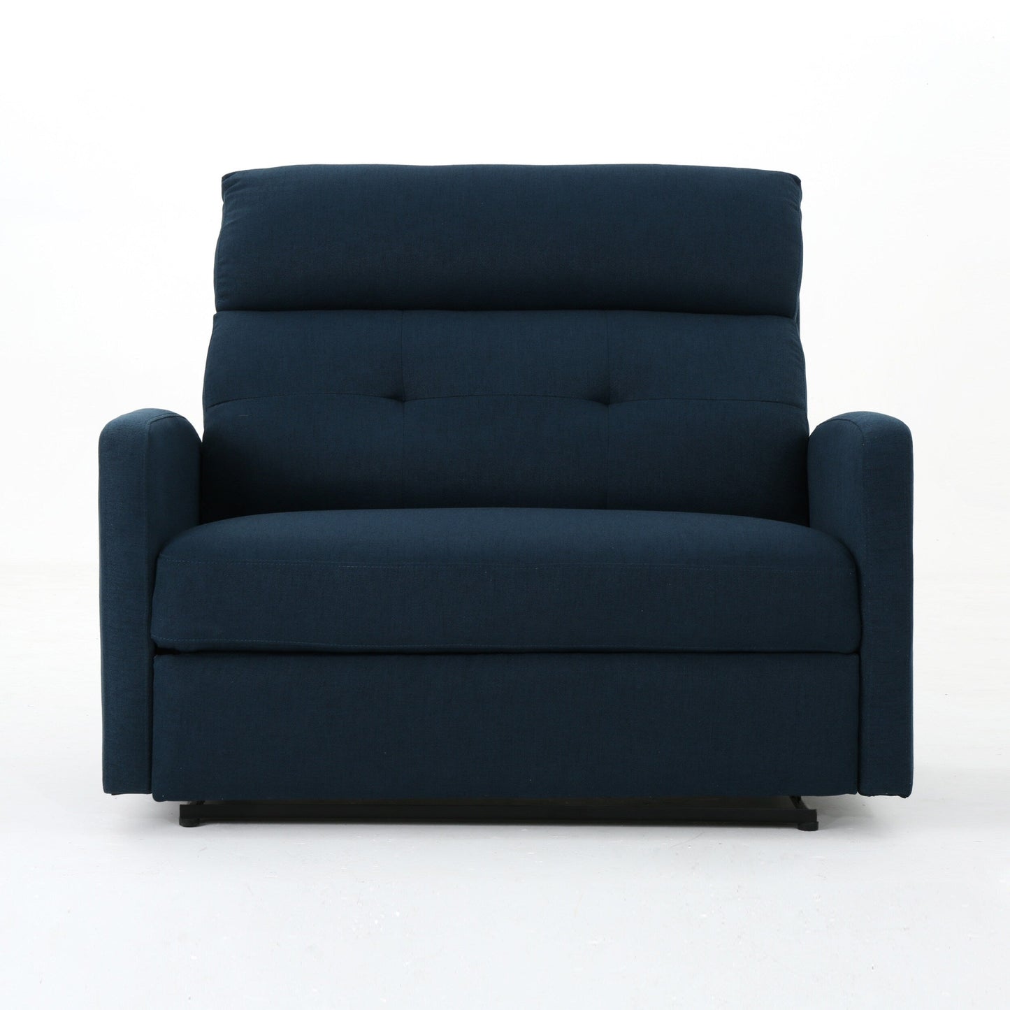 Roomfitters Double Recliner Loveseat with Tufted Backrest and Pillow Top Arms, Faux Leather Push-Back Sofa Chair