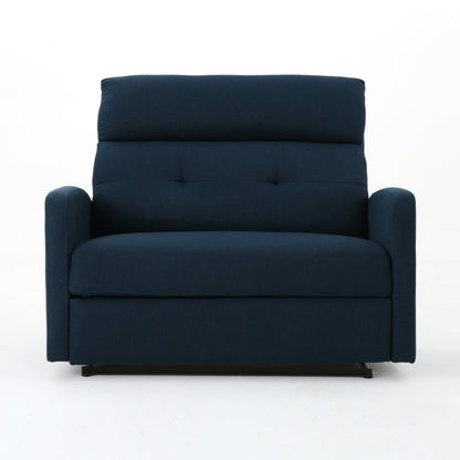 Roomfitters Double Recliner Loveseat with Tufted Backrest and Pillow Top Arms, Faux Leather Push-Back Sofa Chair