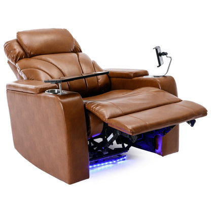 Roomfitters Electric Power Motion Recliner with USB Port, Hidden Arm Storage, Cup Holder, and Bluetooth Speaker