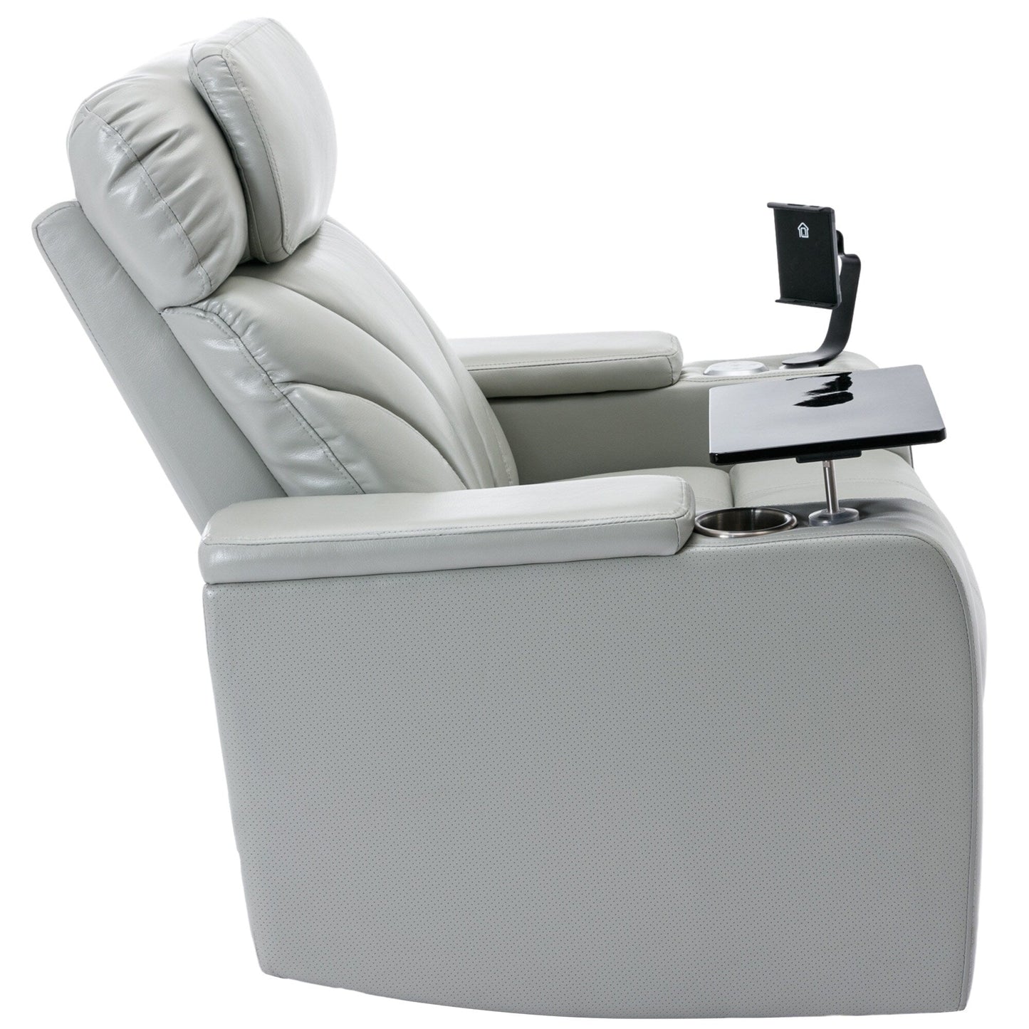 Roomfitters Electric Power Motion Recliner with USB Port, Hidden Arm Storage, Cup Holder, and Bluetooth Speaker