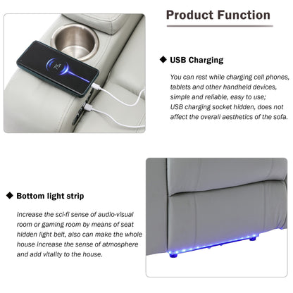 Roomfitters Electric Power Motion Recliner with USB Port, Hidden Arm Storage, Cup Holder, and Bluetooth Speaker