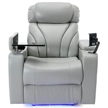 Roomfitters Electric Power Motion Recliner with USB Port, Hidden Arm Storage, Cup Holder, and Bluetooth Speaker