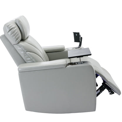 Roomfitters Electric Power Motion Recliner with USB Port, Hidden Arm Storage, Cup Holder, and Bluetooth Speaker