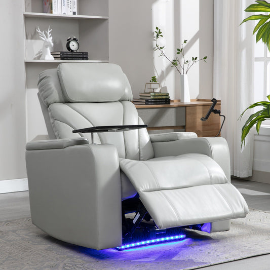 Roomfitters Electric Power Motion Recliner with USB Port, Hidden Arm Storage, Cup Holder, and Bluetooth Speaker
