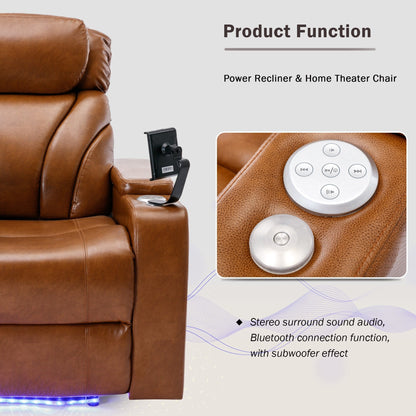 Roomfitters Electric Power Motion Recliner with USB Port, Hidden Arm Storage, Cup Holder, and Bluetooth Speaker