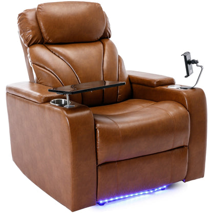 Roomfitters Electric Power Motion Recliner with USB Port, Hidden Arm Storage, Cup Holder, and Bluetooth Speaker