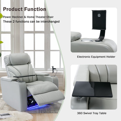 Roomfitters Electric Power Motion Recliner with USB Port, Hidden Arm Storage, Cup Holder, and Bluetooth Speaker