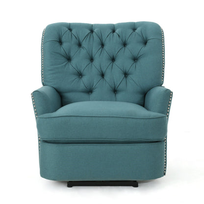 Roomfitters Electric Recliner with Copper Accents and Soft Upholstery, Comfortable Lounge Chair for Living Room, Teal