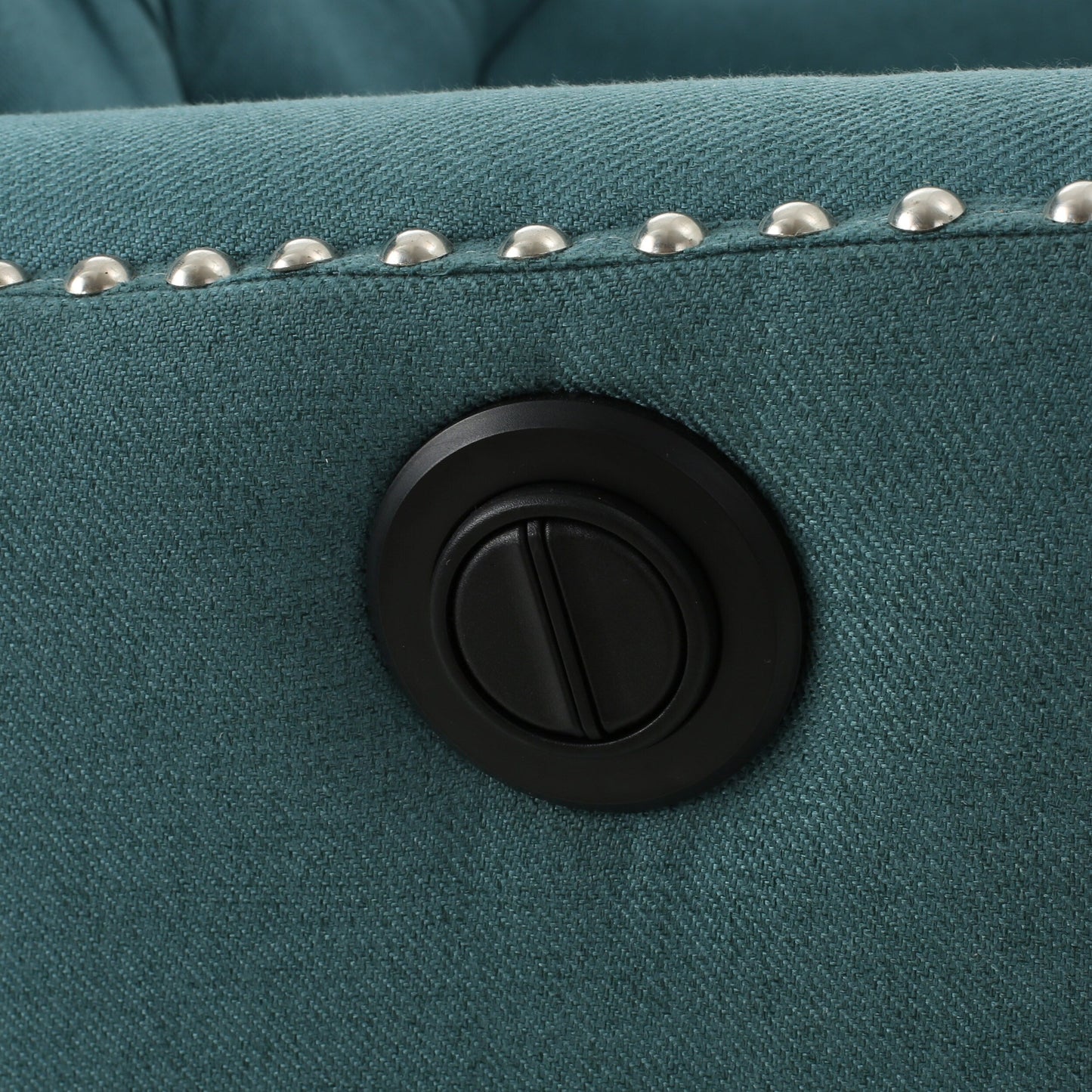 Roomfitters Electric Recliner with Copper Accents and Soft Upholstery, Comfortable Lounge Chair for Living Room, Teal