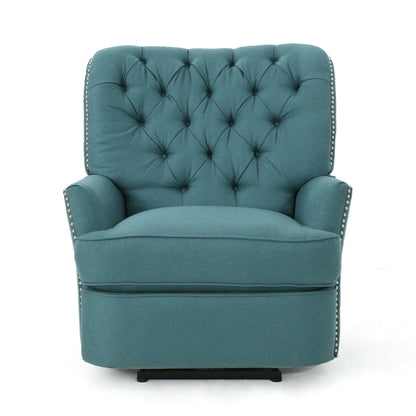 Roomfitters Electric Recliner with Copper Accents and Soft Upholstery, Comfortable Lounge Chair for Living Room, Teal