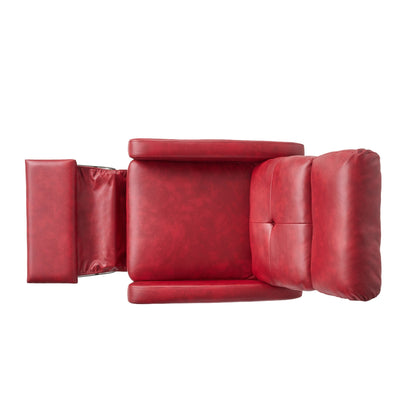Roomfitters Elegant Contemporary PU Leather Recliner, Stylish Recliner Chair for Living Room or Bedroom, Red