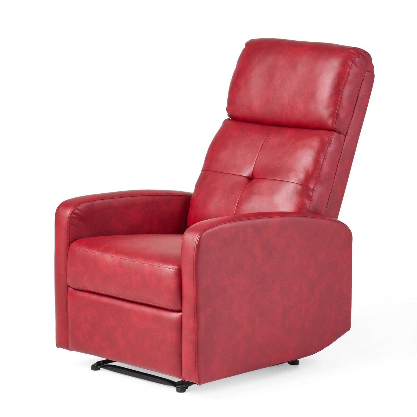 Roomfitters Elegant Contemporary PU Leather Recliner, Stylish Recliner Chair for Living Room or Bedroom, Red