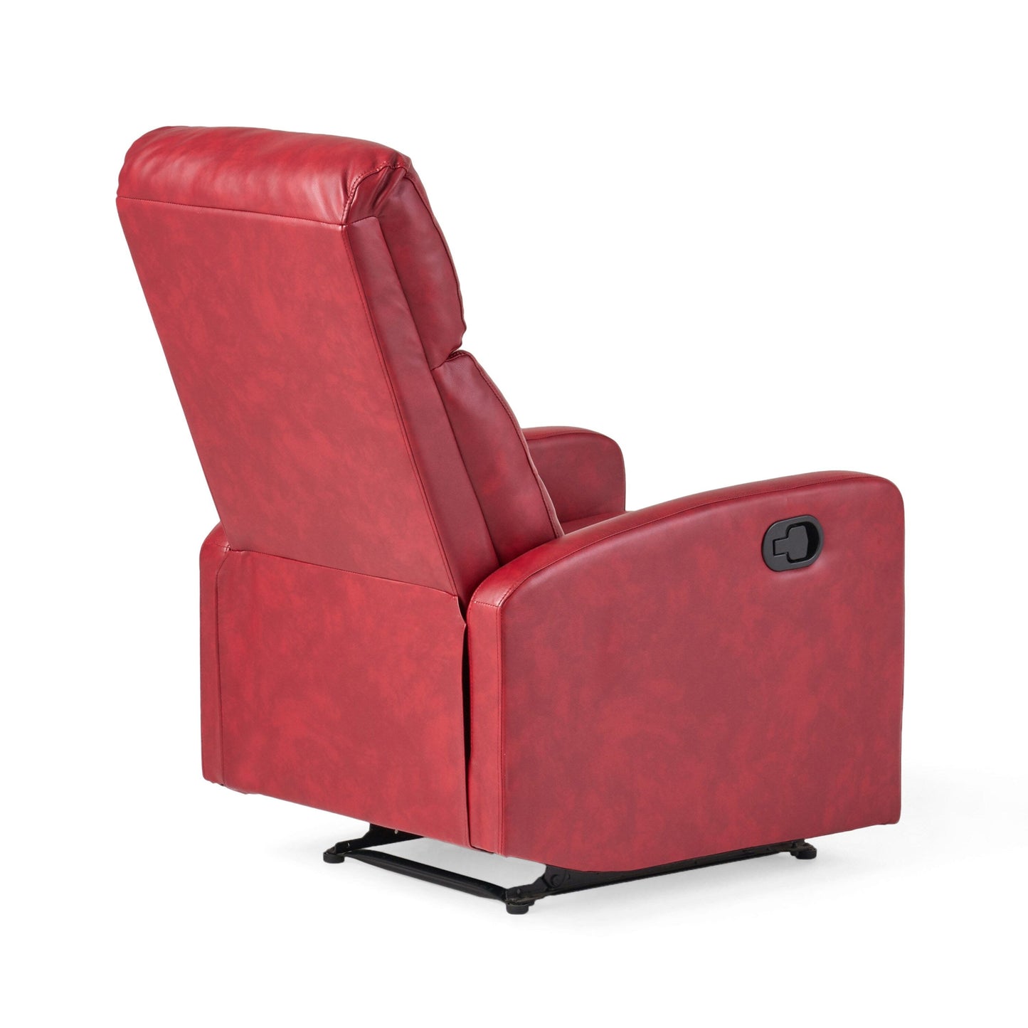 Roomfitters Elegant Contemporary PU Leather Recliner, Stylish Recliner Chair for Living Room or Bedroom, Red