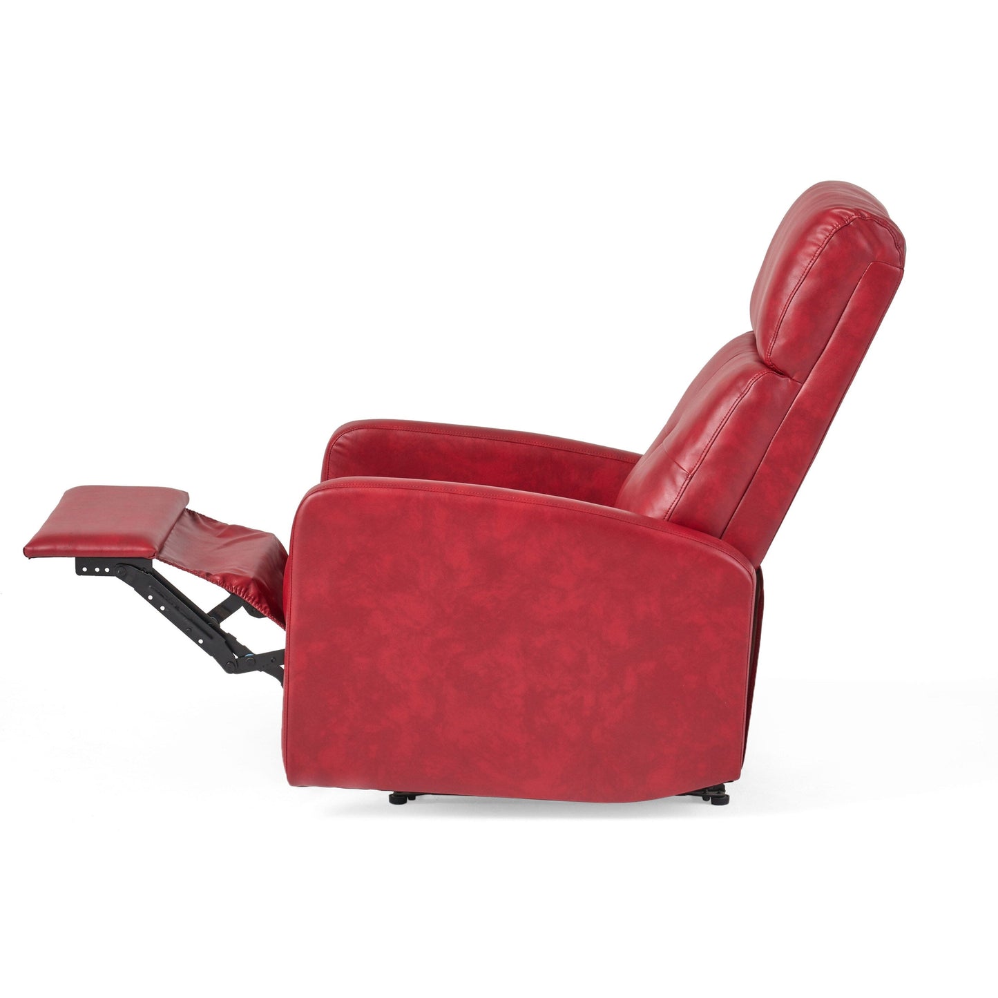 Roomfitters Elegant Contemporary PU Leather Recliner, Stylish Recliner Chair for Living Room or Bedroom, Red