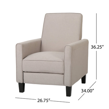Roomfitters Fabric Push Back Chair for Elegant Home Decor, Navy Blue