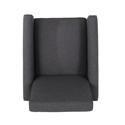 Roomfitters Fabric Push Back Chair for Elegant Home Decor, Navy Blue