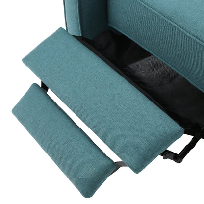 Roomfitters Fabric Push Back Chair for Elegant Home Decor, Navy Blue