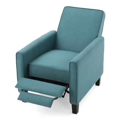Roomfitters Fabric Push Back Chair for Elegant Home Decor, Navy Blue