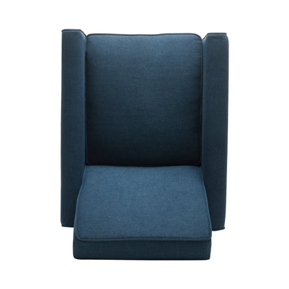 Roomfitters Fabric Push Back Chair for Elegant Home Decor, Navy Blue