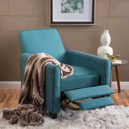 Roomfitters Fabric Push Back Chair for Elegant Home Decor, Navy Blue