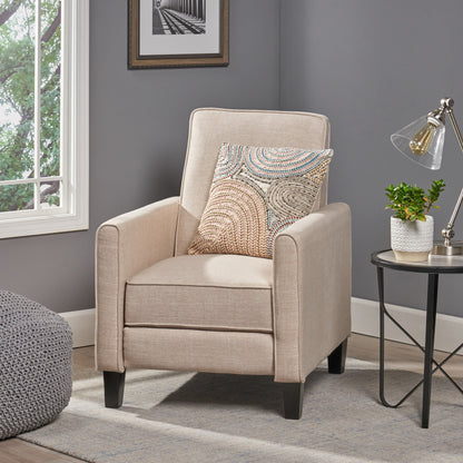 Roomfitters Fabric Push Back Chair for Elegant Home Decor, Navy Blue