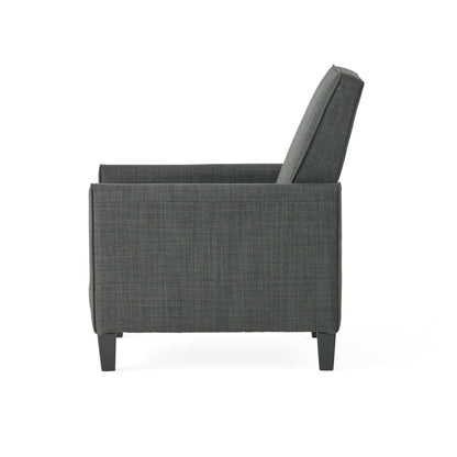 Roomfitters Fabric Push Back Chair for Elegant Home Decor, Navy Blue