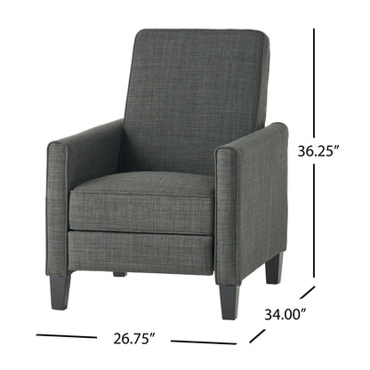 Roomfitters Fabric Push Back Chair for Elegant Home Decor, Navy Blue