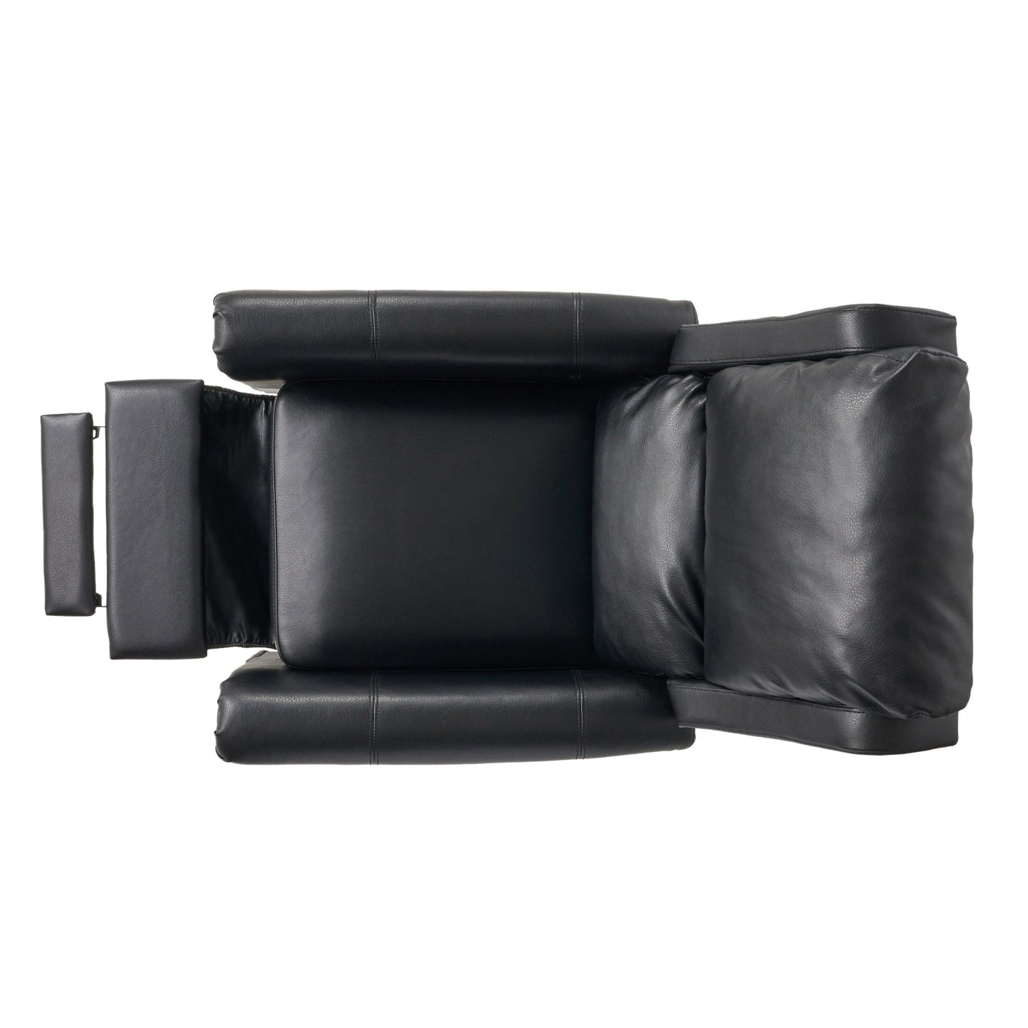 Roomfitters Faux Leather Manual Standard Recliner with Smooth Reclining Mechanism, Comfortable Cushions, Classic Design, Black