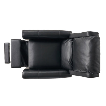 Roomfitters Faux Leather Manual Standard Recliner with Smooth Reclining Mechanism, Comfortable Cushions, Classic Design, Black