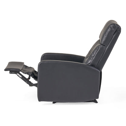 Roomfitters Faux Leather Manual Standard Recliner with Smooth Reclining Mechanism, Comfortable Cushions, Classic Design, Black
