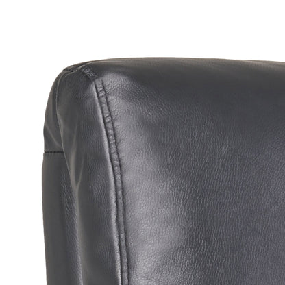 Roomfitters Faux Leather Manual Standard Recliner with Smooth Reclining Mechanism, Comfortable Cushions, Classic Design, Black