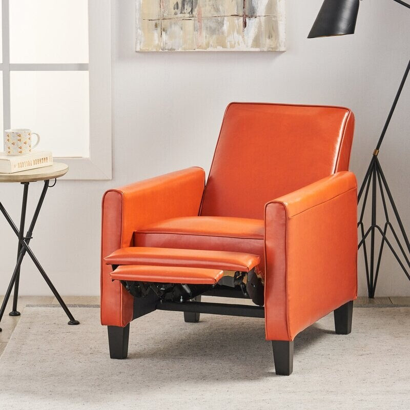 Roomfitters Faux Leather Push Back Chair for Elegant Home Decor