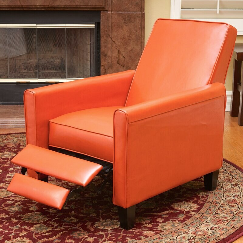 Roomfitters Faux Leather Push Back Chair for Elegant Home Decor