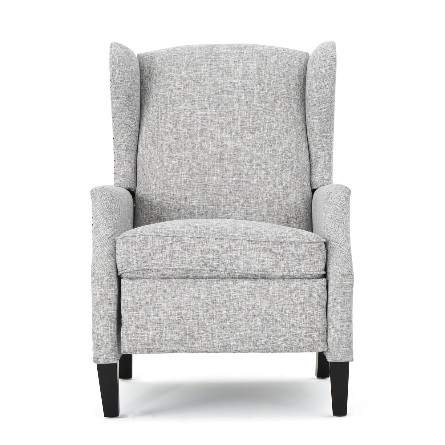 Roomfitters Floral Push-Back Recliner Chair with Wingback Design, Tapered Wood Legs