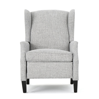 Roomfitters Floral Push-Back Recliner Chair with Wingback Design, Tapered Wood Legs