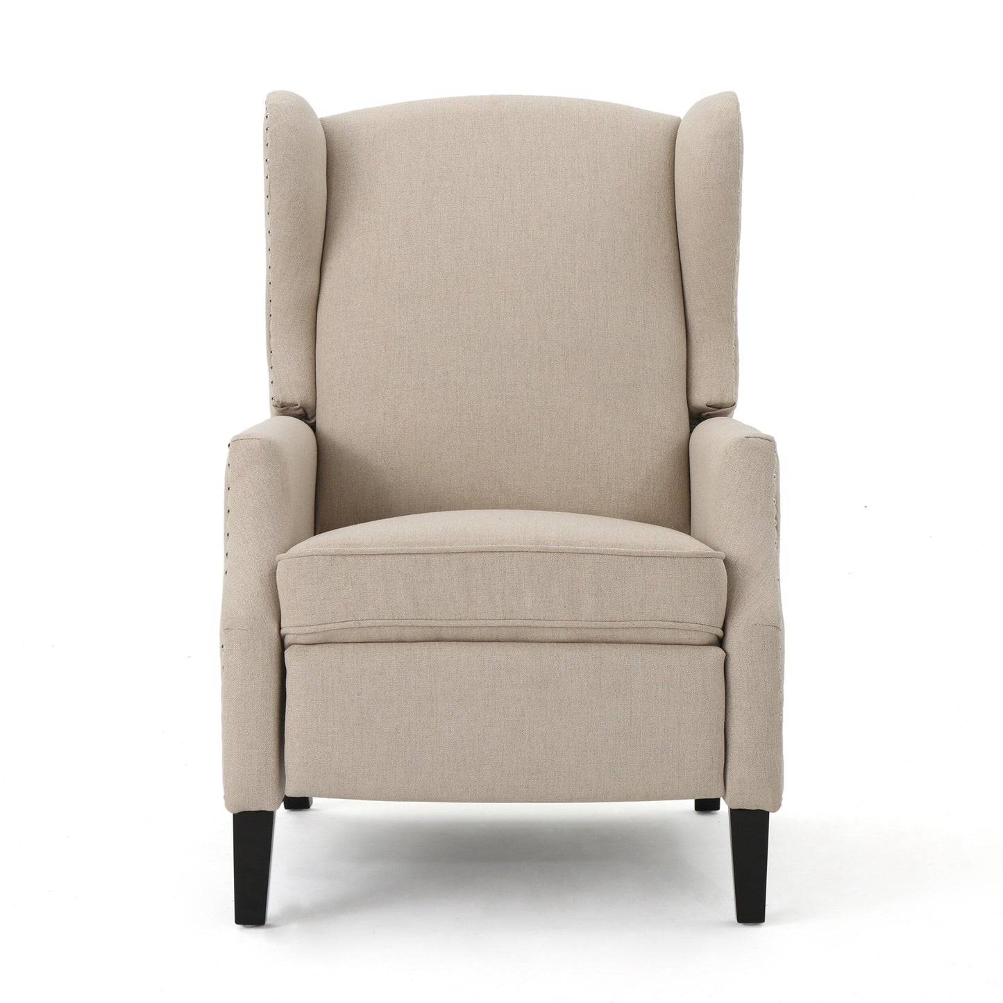 Roomfitters Floral Push-Back Recliner Chair with Wingback Design, Tapered Wood Legs