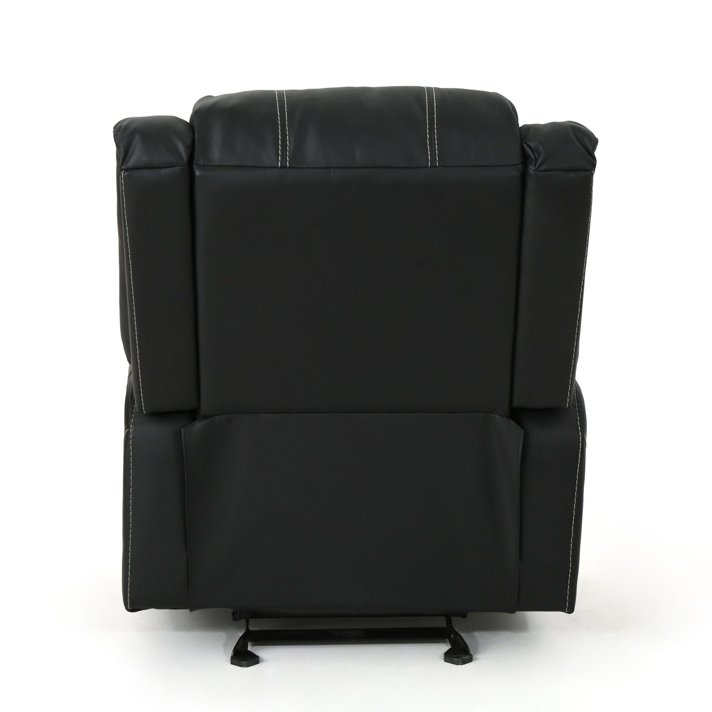 Roomfitters Glider Recliner with Steel Cup Holders, Comfortable Recliner for Living Room, Bedroom, Black