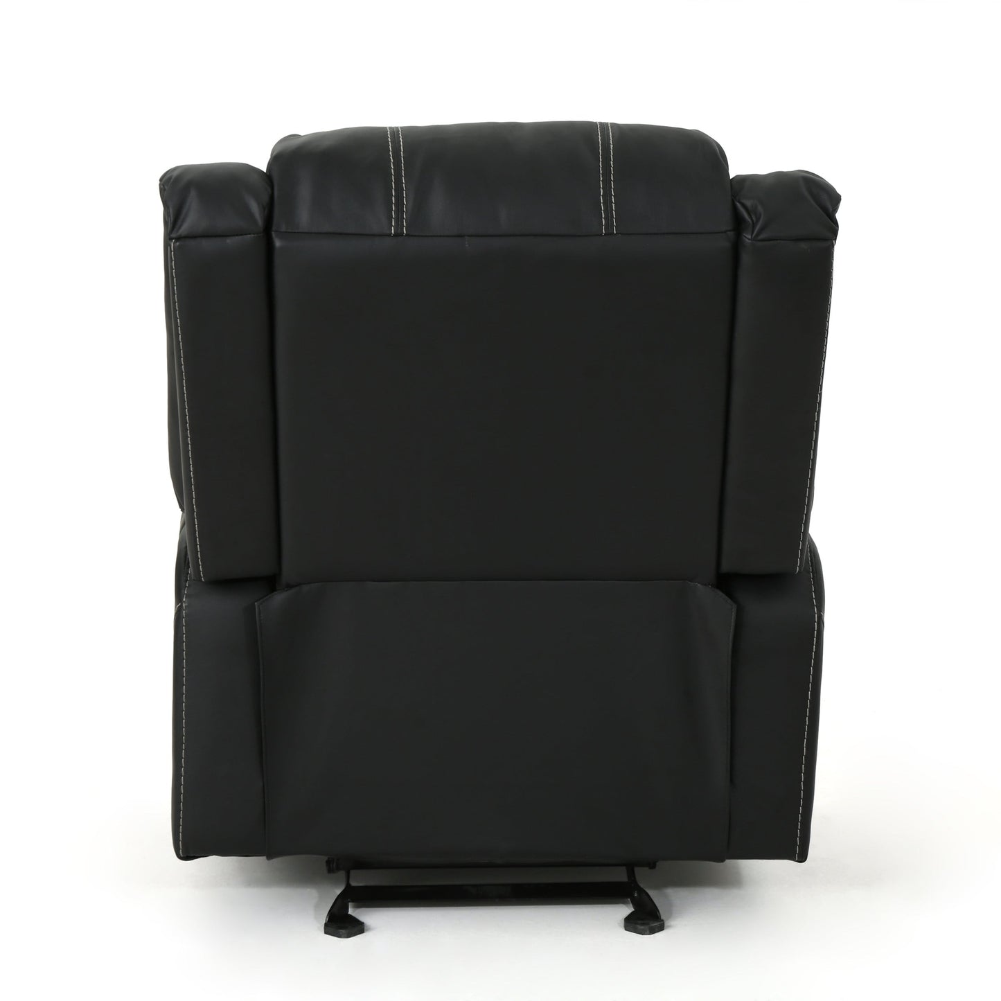 Roomfitters Glider Recliner with Steel Cup Holders, Comfortable Recliner for Living Room, Bedroom, Black
