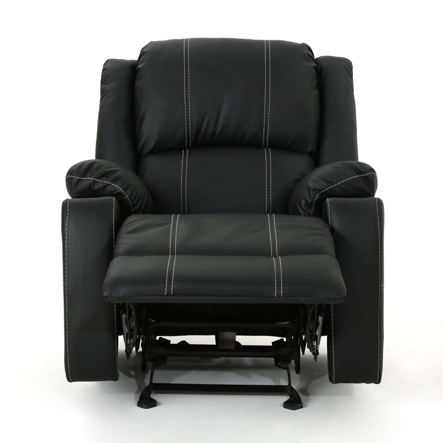 Roomfitters Glider Recliner with Steel Cup Holders, Comfortable Recliner for Living Room, Bedroom, Black
