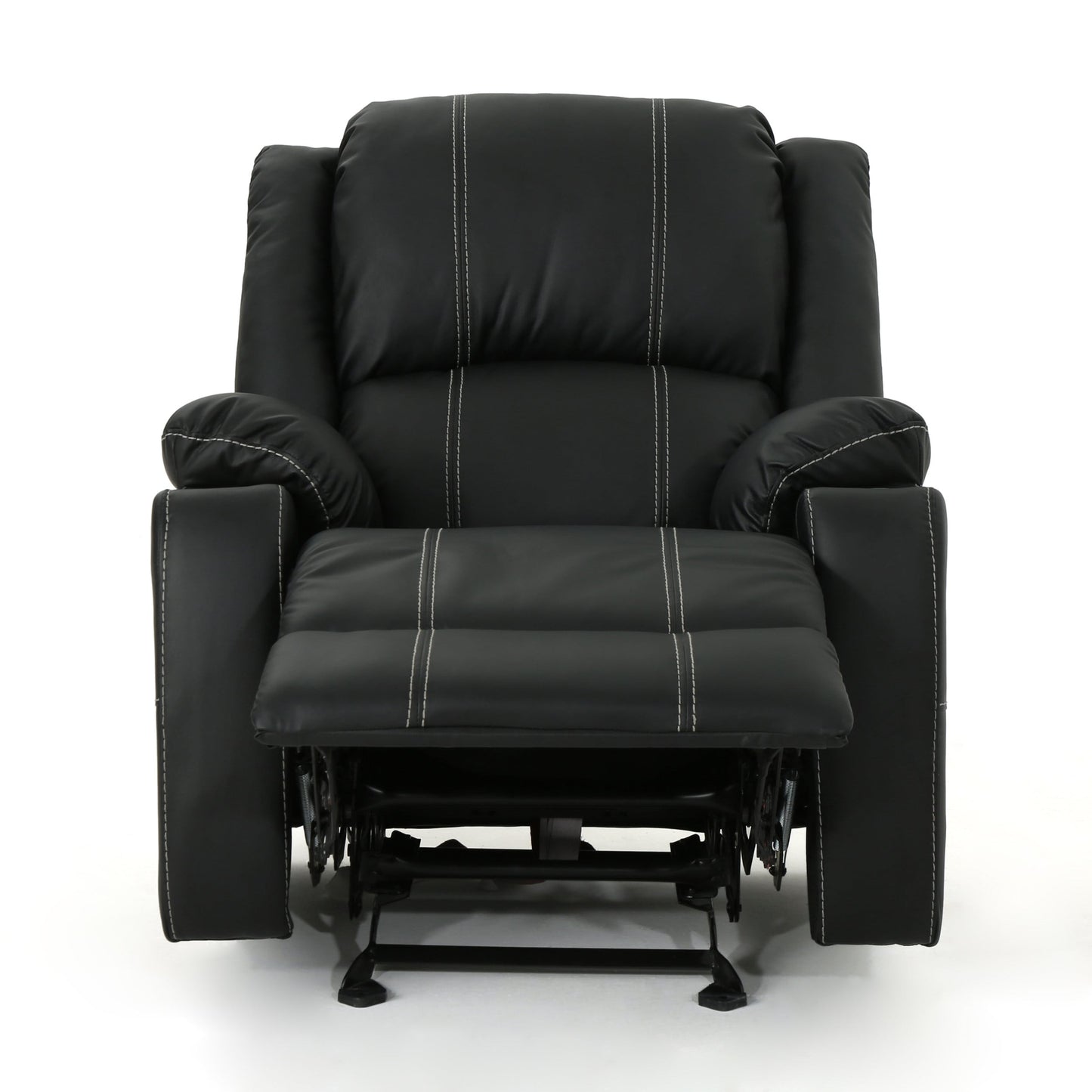 Roomfitters Glider Recliner with Steel Cup Holders, Comfortable Recliner for Living Room, Bedroom, Black