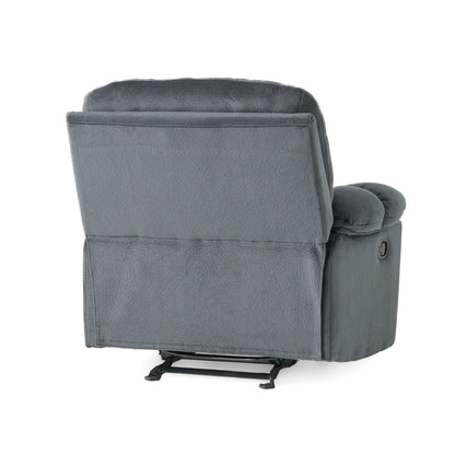 Roomfitters Luxurious Manual Recliner Chair in Chocolate with Skin-Friendly Fabric and Dual Cup Holders