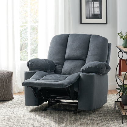 Roomfitters Luxurious Manual Recliner Chair in Chocolate with Skin-Friendly Fabric and Dual Cup Holders