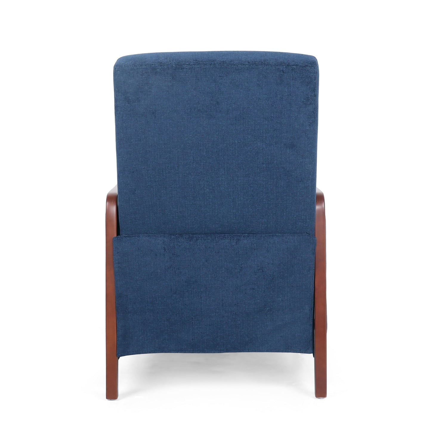 Roomfitters Mid Century Modern Fabric Channel Stitch Wood Pushback Recliner, Elegant Recliner for Living Room