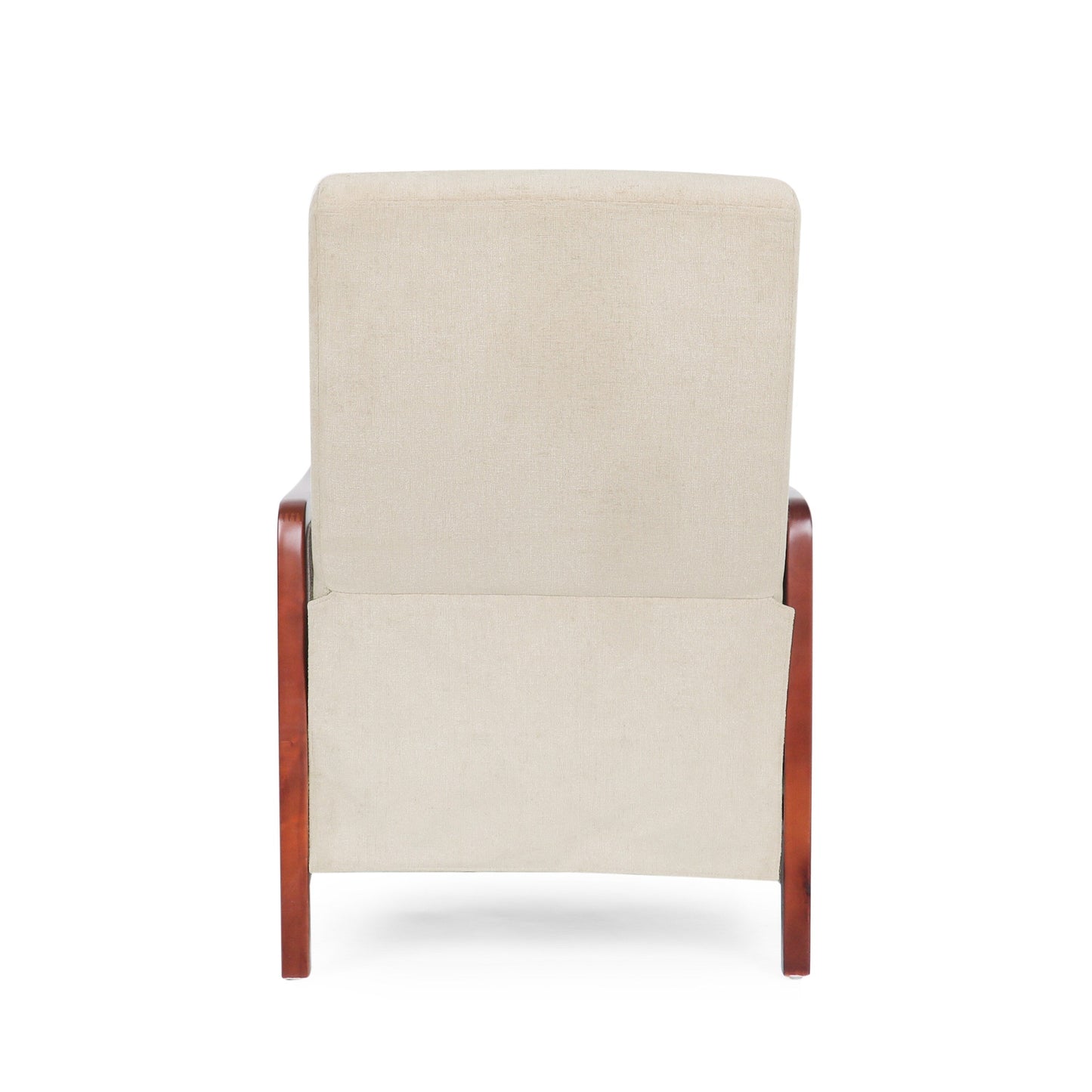 Roomfitters Mid Century Modern Fabric Channel Stitch Wood Pushback Recliner, Elegant Recliner for Living Room