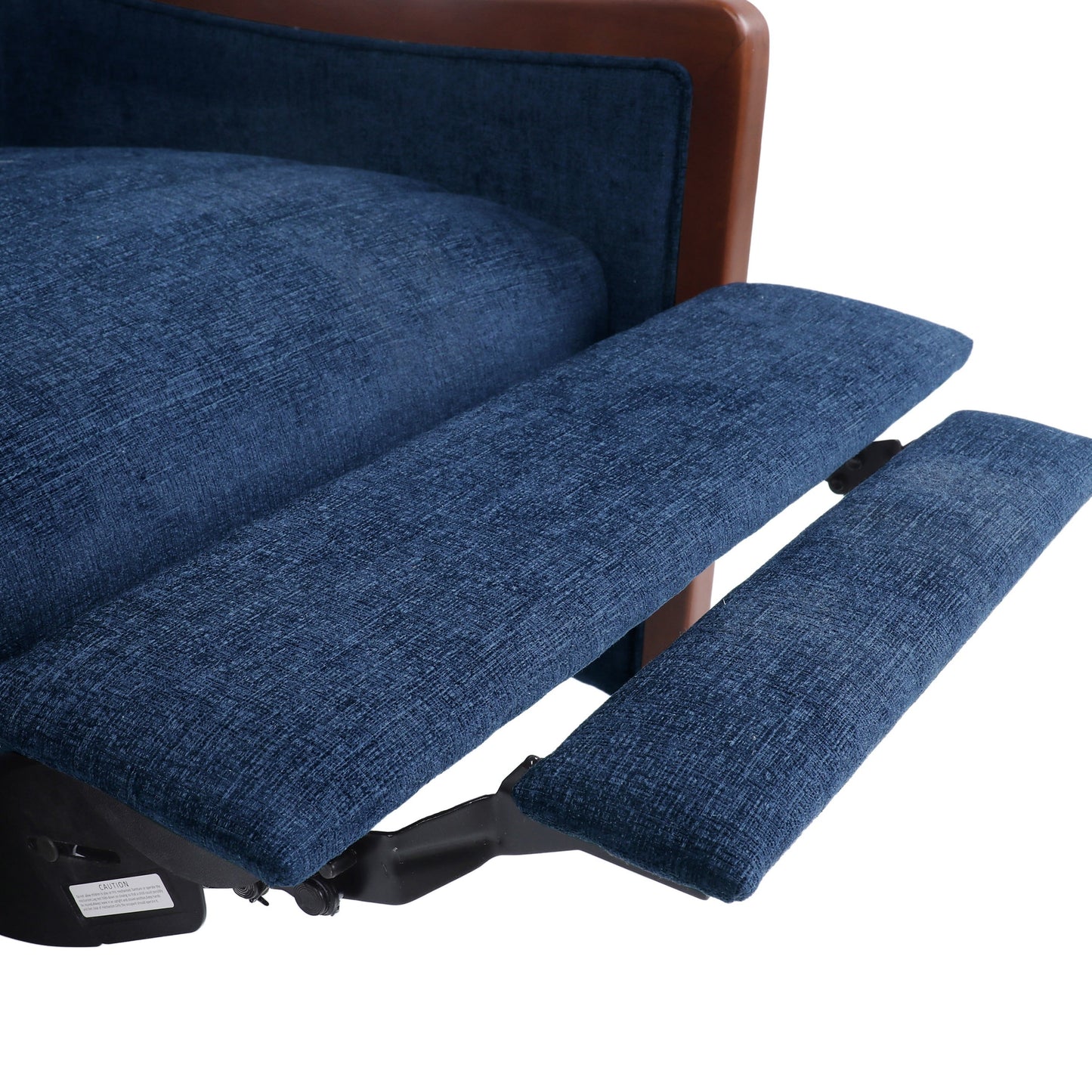 Roomfitters Mid Century Modern Fabric Channel Stitch Wood Pushback Recliner, Elegant Recliner for Living Room